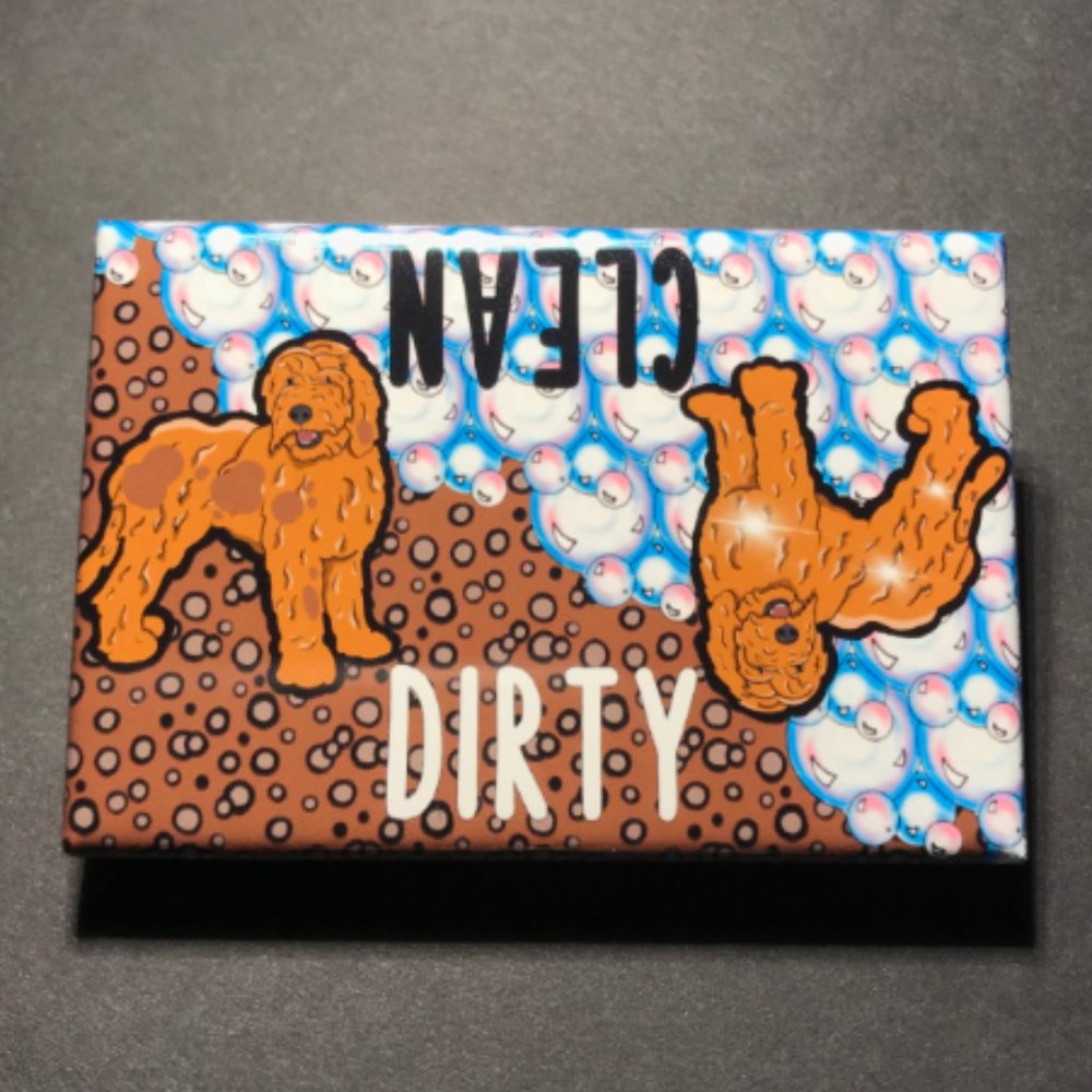 Goldendoodle Dog Dishwasher Clean Dirty Magnet